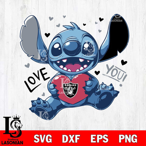 Las Vegas Raiders Stitch Love Svg Eps Dxf Png File, Digital Download, Instant Download