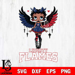 Liberty Flames Anglel Black Fan Girl Betty Boop, Svg Eps Dxf Png File, Digital Download