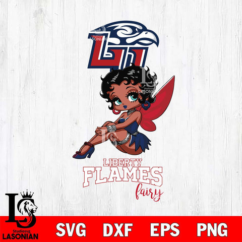 Liberty Flames Beauty Black Fairy Betty Boop, Svg Eps Dxf Png File, Digital Download