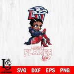 Liberty Flames Beauty Black Fan Girl Football, Svg Eps Dxf Png File, Digital Download