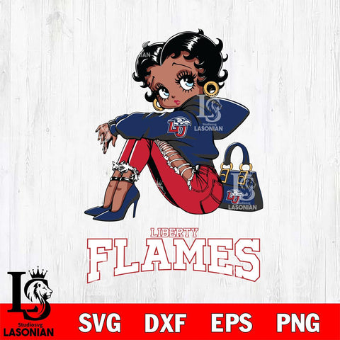 Liberty Flames Betty Boop Black Fan Girl Svg Eps Dxf Png File, Digital Download, Instant Download