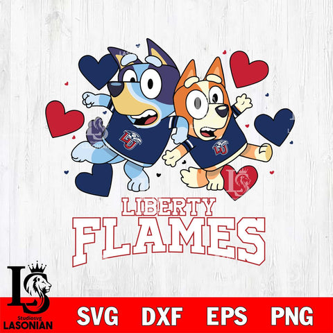 Liberty Flames Bluey & Bingo 10 Svg Eps Dxf Png File, NCAA svg, Digital Download, Instant Download