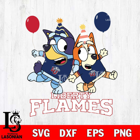 Liberty Flames Bluey & Bingo 2 Svg Eps Dxf Png File, NCAA svg, Digital Download, Instant Download