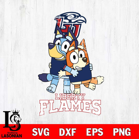 Liberty Flames Bluey & Bingo 3 Svg Eps Dxf Png File, NCAA svg, Digital Download, Instant Download