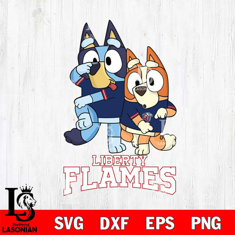 Liberty Flames Bluey & Bingo Svg Eps Dxf Png File, NCAA svg, Digital Download, Instant Download