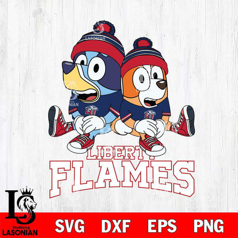 Liberty Flames Bluey & Bingo 8 Svg Eps Dxf Png File, NCAA svg, Digital Download, Instant Download