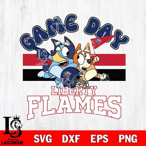 Liberty Flames Bluey & Bingo 9 Svg Eps Dxf Png File, NCAA svg, Digital Download, Instant Download