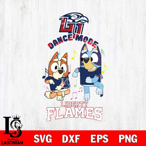 Liberty Flames Bluey Bingo Dance Mode Svg Eps Dxf Png File, NCAA svg, Digital Download, Instant Download