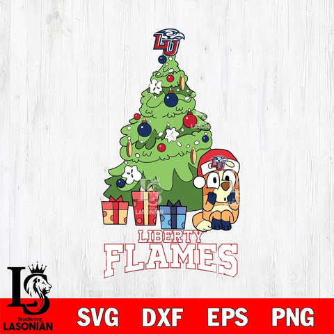 Liberty Flames Bluey Chilli Christmas Tree Svg Eps Dxf Png File, Digital Download