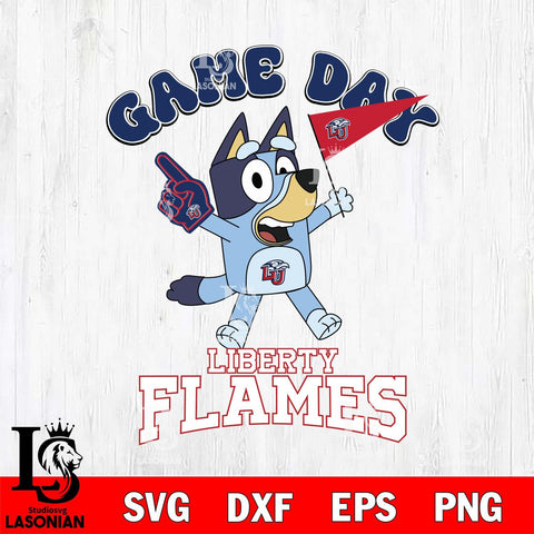 Liberty Flames Bluey Game Day Svg Eps Dxf Png File, Digital Download, Instant Download