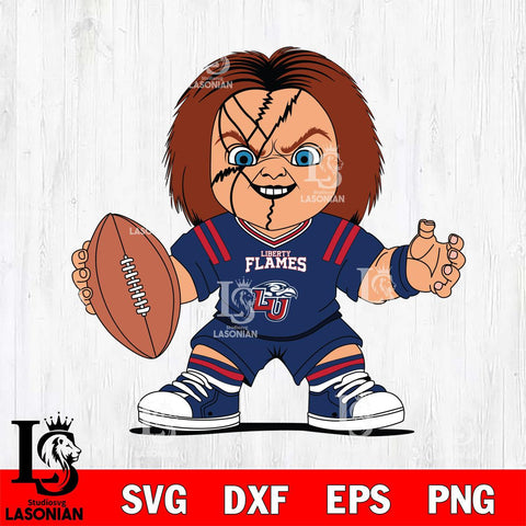 Liberty Flames Chucky Horror 2 Svg Eps Dxf Png File, NCAA svg, Digital Download, Instant Download