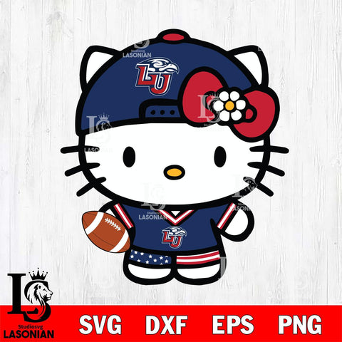 Liberty Flames Cute Hello Kitty Football 10 Svg Eps Dxf Png File, NCAA svg, Digital Download, Instant Download