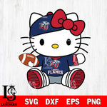 Liberty Flames Cute Hello Kitty Football 11 Svg Eps Dxf Png File, NCAA svg, Digital Download, Instant Download