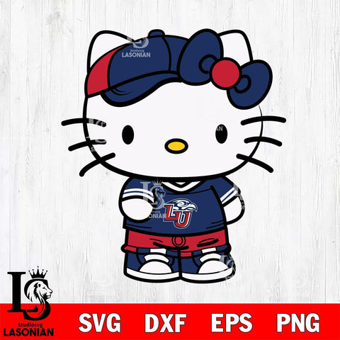 Liberty Flames Cute Hello Kitty Football 2 Svg Eps Dxf Png File, NCAA svg, Digital Download, Instant Download