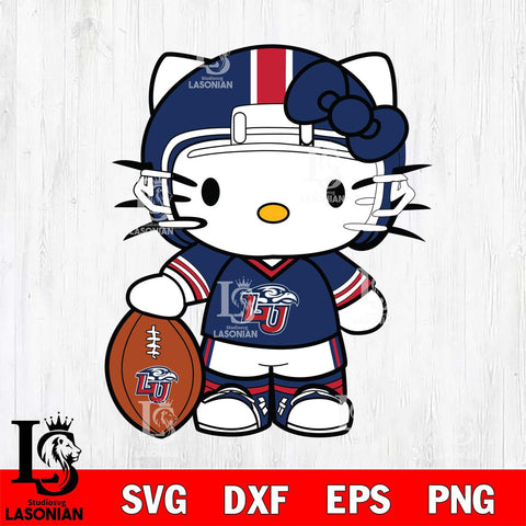 Liberty Flames Cute Hello Kitty Football 3 Svg Eps Dxf Png File, NCAA svg, Digital Download, Instant Download