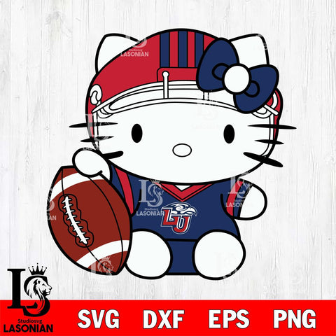 Liberty Flames Cute Hello Kitty Football 5 Svg Eps Dxf Png File, NCAA svg, Digital Download, Instant Download