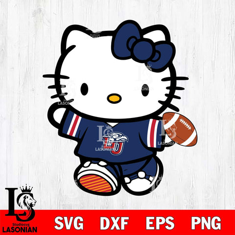 Liberty Flames Cute Hello Kitty Football 7 Svg Eps Dxf Png File, NCAA svg, Digital Download, Instant Download