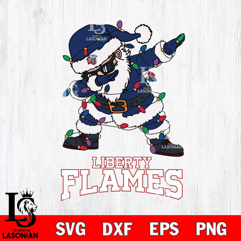 Liberty Flames Dabbing Santa Claus Ugly Christmas Svg dxf eps png pdf file,NCAA svg,Digital Download,Cricut file