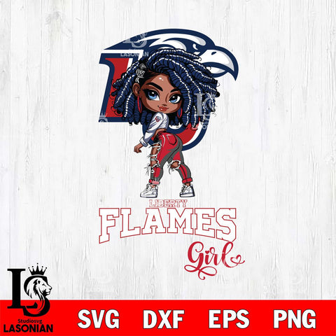 Liberty Flames Fan Girl Svg Eps Dxf Png File, Digital Download, Instant Download