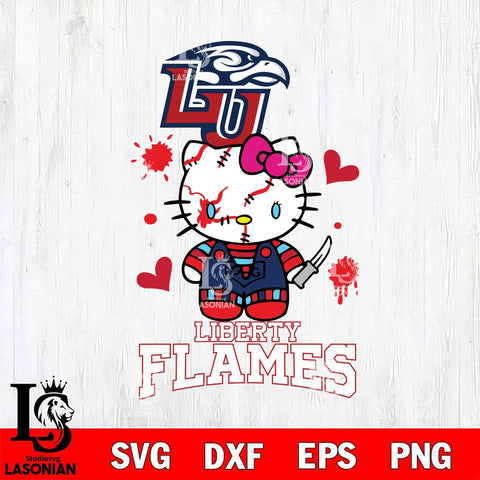 Liberty Flames Hello Kitty Horror 2 Svg Eps Dxf Png File, Digital Download