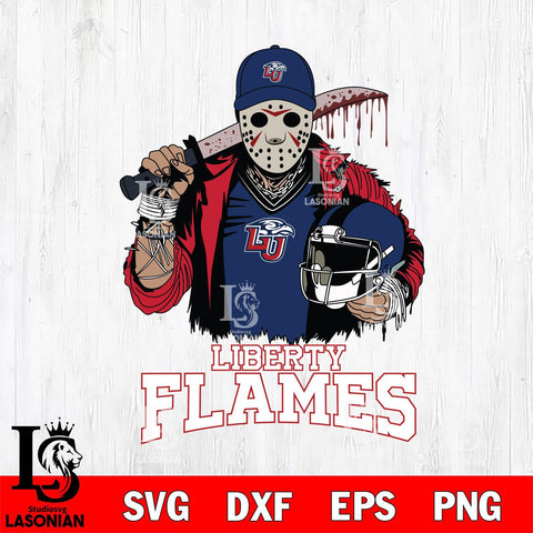 Liberty Flames Jason Voorhees 2 Svg Eps Dxf Png File, Digital Download