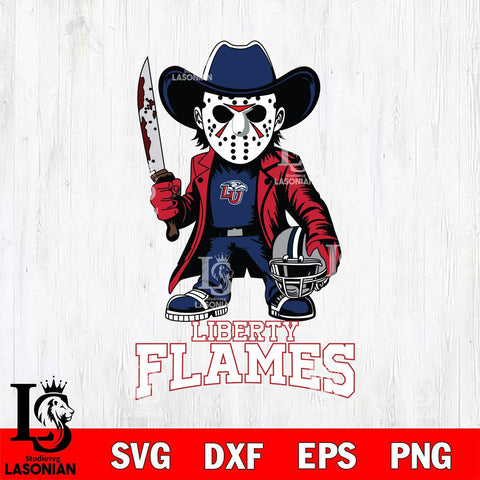 Liberty Flames Jason Voorhees 3 Svg Eps Dxf Png File, Digital Download