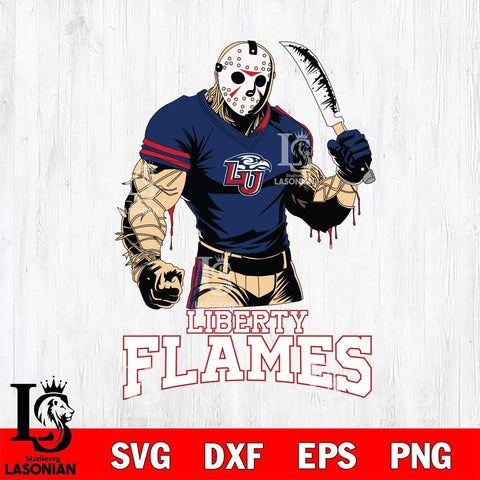 Liberty Flames Jason Voorhees Svg Eps Dxf Png File, Digital Download