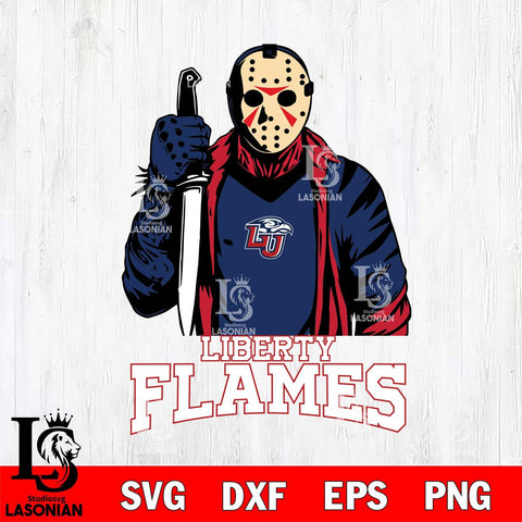 Liberty Flames Jason Voorhees 6 Svg Eps Dxf Png File, Digital Download