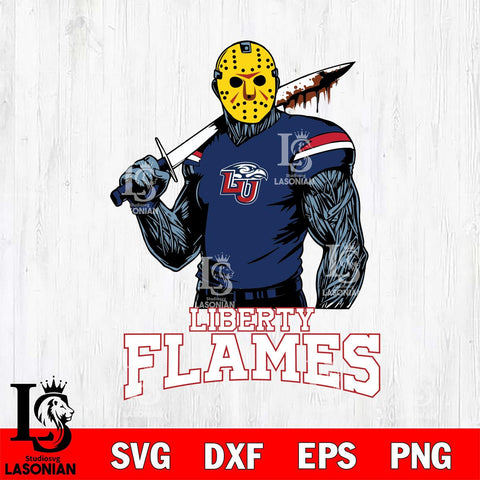 Liberty Flames Jason Voorhees 7 Svg Eps Dxf Png File, Digital Download