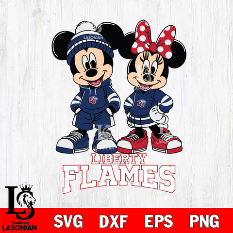 Liberty Flames Mickey Minnie Rugby Hoodie Svg Eps Dxf Png File, NCAA svg , File Cut , Digital Download , Instant Download, Cut Svg Files