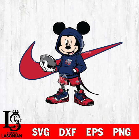 Liberty Flames Mickey Wearing Hoodie Sport Svg Eps Dxf Png File, NCAA svg, Digital Download, Instant Download