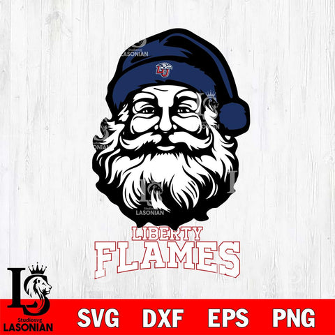 Liberty Flames Santa Claus Christmas Svg dxf eps png pdf file,NCAA svg,Digital Download,Cricut file