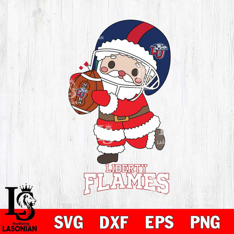 Liberty Flames Santa Claus Cute Svg dxf eps png pdf file,NCAA svg,Digital Download,Cricut file