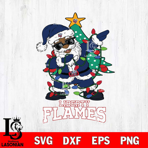 Liberty Flames Santa Claus Ugly Christmas Svg dxf eps png pdf file,NCAA svg,Digital Download,Cricut file