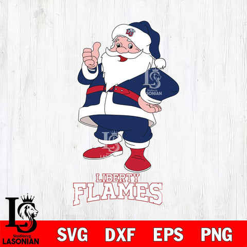 Liberty Flames Santa claus Svg dxf eps png pdf file,NCAA svg,Digital Download,Cricut file