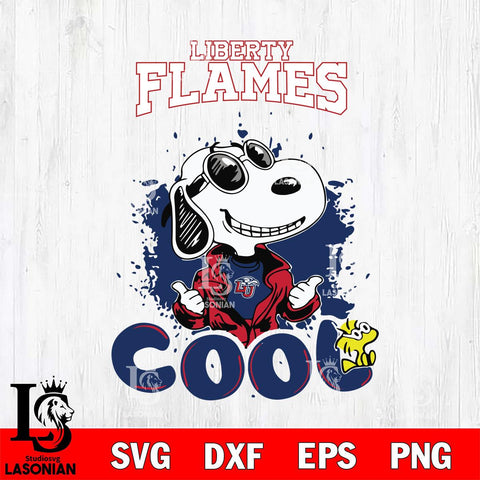 Liberty Flames Snoopy Sport 7 Svg Eps Dxf Png File, Digital Download