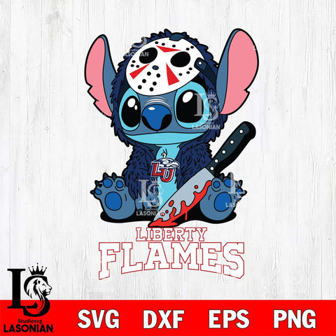 Liberty Flames Stitch Jason Voorhees Svg Eps Dxf Png File, NCAA svg, Digital Download, Instant Download