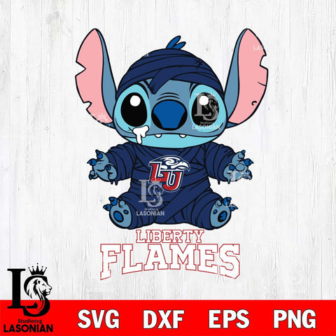 Liberty Flames Stitch Mummy Svg Eps Dxf Png File, NCAA svg, Digital Download, Instant Download