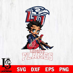 Liberty Flames Style Black Fan Girl Betty Boop, Svg Eps Dxf Png File, Digital Download