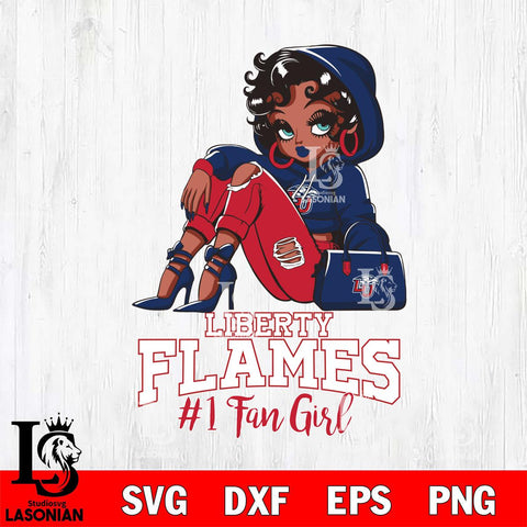 Liberty Flames #1 beauty Black Fan Girl, Svg Eps Dxf Png File, Digital Download