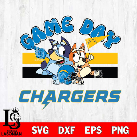 Los Angeles Chargers Bluey & Bingo 9 Svg Eps Dxf Png File, NFL svg, Digital Download, Instant Download