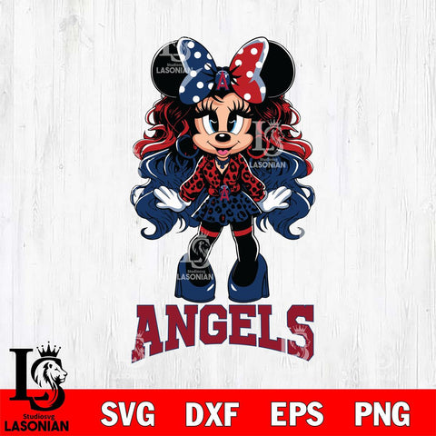 Los Angeles Angels Beauty Minnie Mouse Svg Eps Dxf Png File, Digital Download, Instant Download