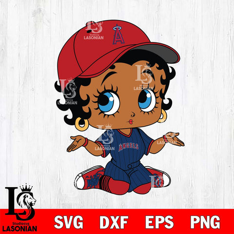 Los Angeles Angels Betty Boop MLB 6 Svg Eps Dxf Png File,MLB svg, Digital Download, Instant Download