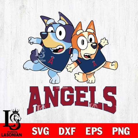 Los Angeles Angels Bluey & Bingo 13 Svg Eps Dxf Png File, MLB svg, Digital Download, Instant Download