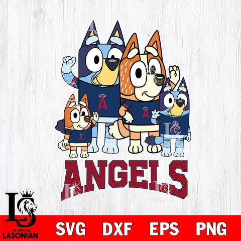 Los Angeles Angels Bluey & Bingo 14 Svg Eps Dxf Png File, MLB svg, Digital Download, Instant Download