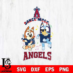 Los Angeles Angels Bluey Bingo Svg Eps Dxf Png File, MLB svg, Digital Download, Instant Download