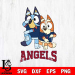 Los Angeles Angels Bluey & Bingo 18 Svg Eps Dxf Png File, MLB svg, Digital Download, Instant Download