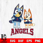 Los Angeles Angels Bluey & Bingo 6 Svg Eps Dxf Png File, MLB svg, Digital Download, Instant Download