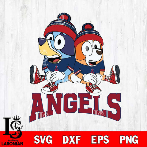 Los Angeles Angels Bluey & Bingo 8 Svg Eps Dxf Png File, MLB svg, Digital Download, Instant Download