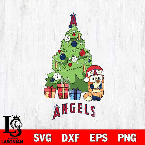 Los Angeles Angels Bluey Chilli Christmas Tree Svg Eps Dxf Png File, Digital Download